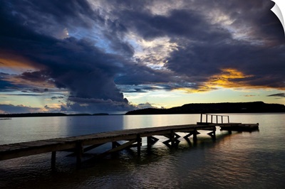 Dock And Clouds At Sunset, Vava'u, Kingdom Of Tonga