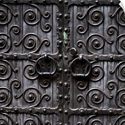 Door Handles On Ornate Metal Doors