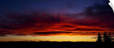 Dramatic Colourful Sky/Clouds At Sunset, Calgary, Alberta, Canada