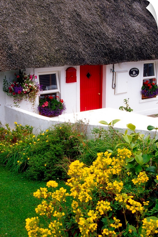 Dunmore East Harbour, County Waterford, Ireland; Thatched Cottage