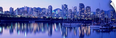 False Creek Skyline, Twilight, Vancouver, British Columbia, Canada