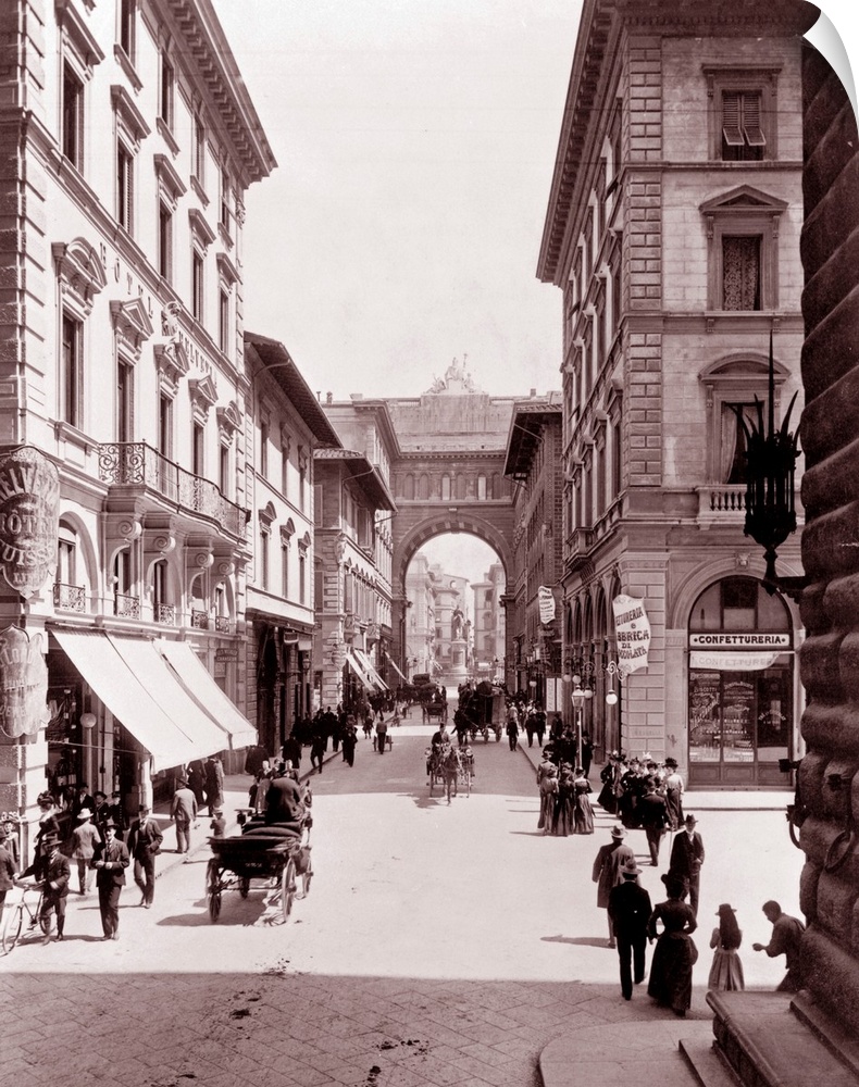 Firenze (Florence, Italy) the Via Strozzi, 1890.