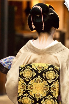 Geisha Showing Her Nape Make-Up And Obi, Kyoto, Japan