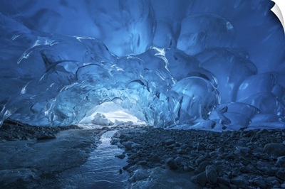 Glacial Ice Is Exposed Inside Of Mendenhall Glacier, Tongass National Forest, Alaska