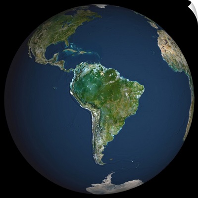 Globe South America, True Colour Satellite Image, Earth