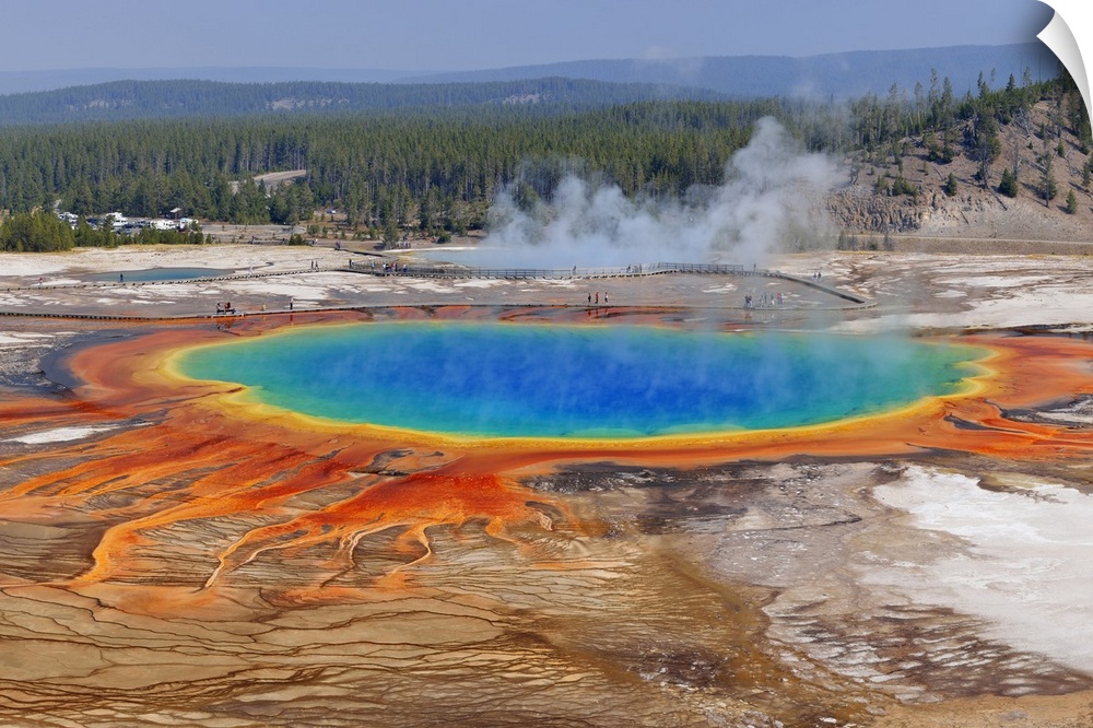 Grand Prismatic Spring at Midway Geyser Basin, Yellowstone National Park, Teton County, Wyoming