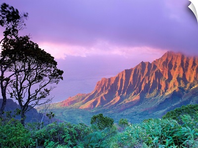Hawaii, Kauai, Na Pali Coast, Kalalau Valley, Kaaalahina Ridge