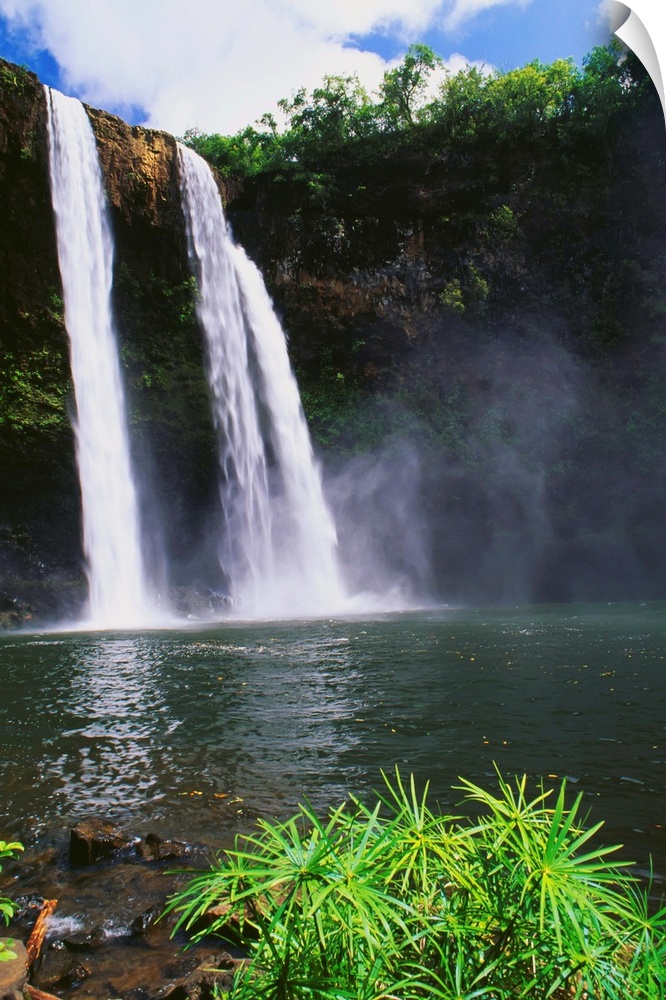 Hawaii, Kauai, Wailua State Park, Three Waterfalls