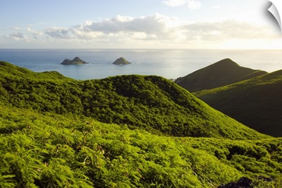 Hawaii, Lanikai, View Of Mountains And Mokulua Islands