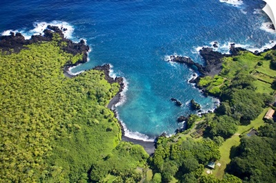 Hawaii, Maui, Aerial Of Waianapanapa State Park