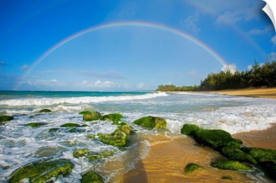 Hawaii, Maui, Double Rainbows Over Baldwin Beach