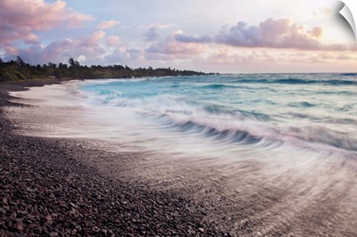 Hawaii, Maui, Hana, Dramatic Seascape Of Hana's Black Sand Beach