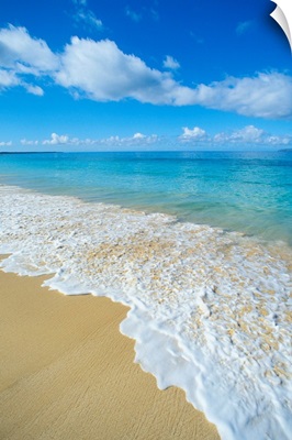 Hawaii, Maui, Makena Beach, Closeup Of Shoreline And Calm Turquoise Ocean