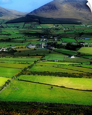 High Angle View Of Buildings In A Village, Mourne Mountains, Northern Ireland