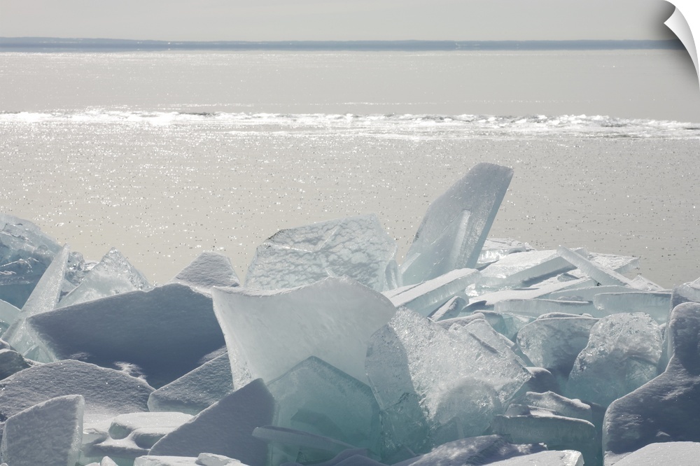 Ice Chunks On The Shores Of Lake Superior; Ontario, Canada