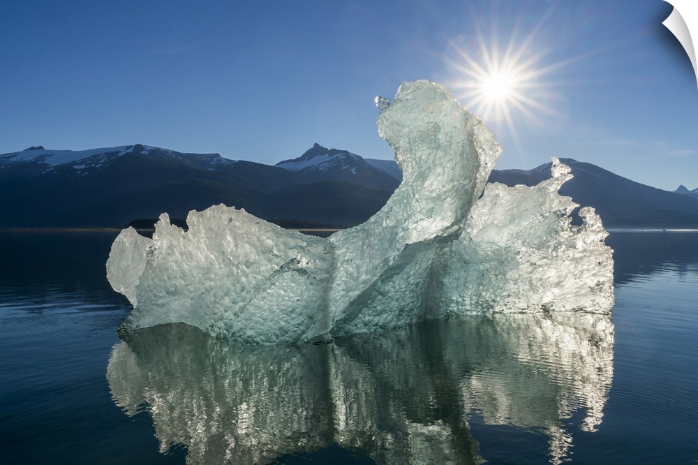 Iceberg and sunshine in Tracy Arm, Tongass National Forest, Southeast Alaska; Alaska, United States of America.