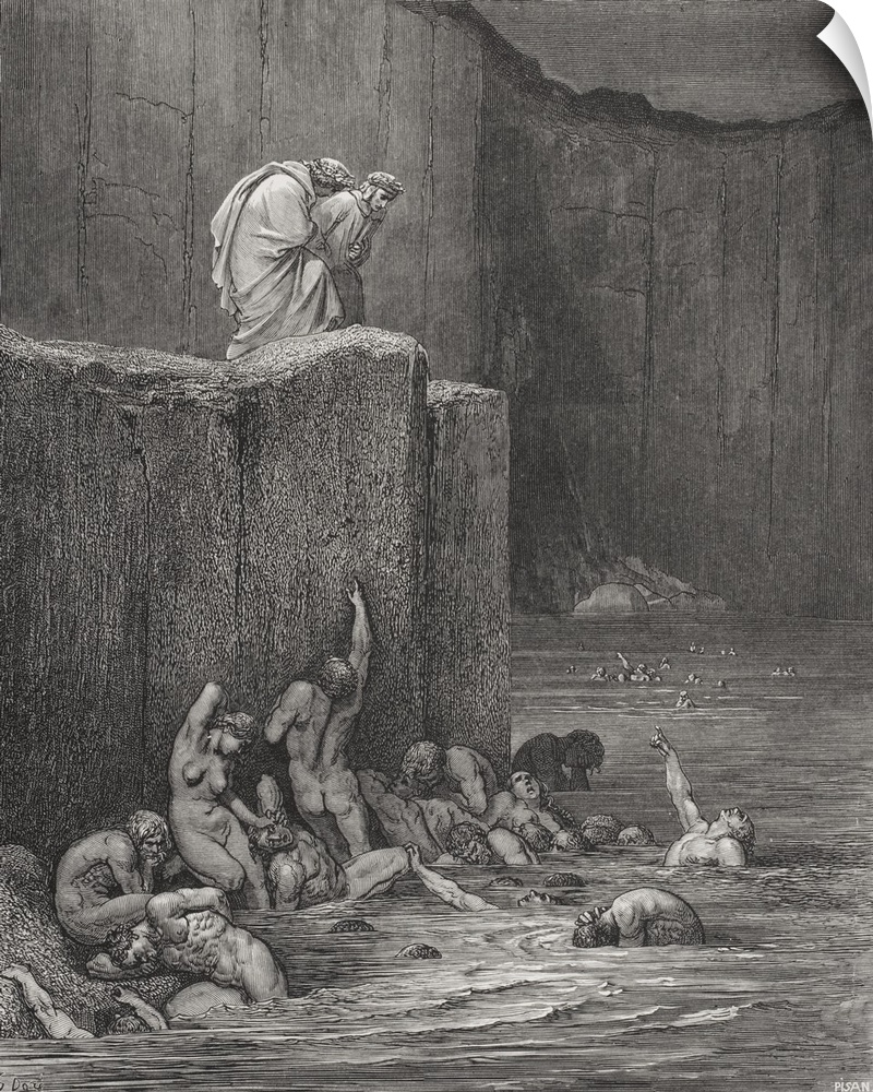 Illustration For Inferno By Dante Alighieri Canto XVIII, Lines 116 And 117, By Gustave Dore, 1832-1883, French Artist And ...