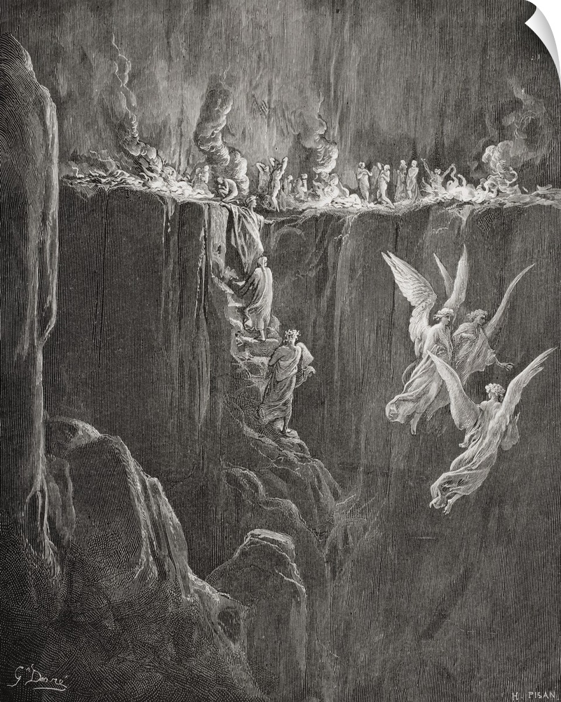 Illustration For Purgatorio By Dante Alighieri, Canto XXV, Lines 107 To 110, By Gustave Dore, 1832-1883, French Artist And...