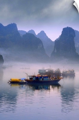 Junks On Halong Bay