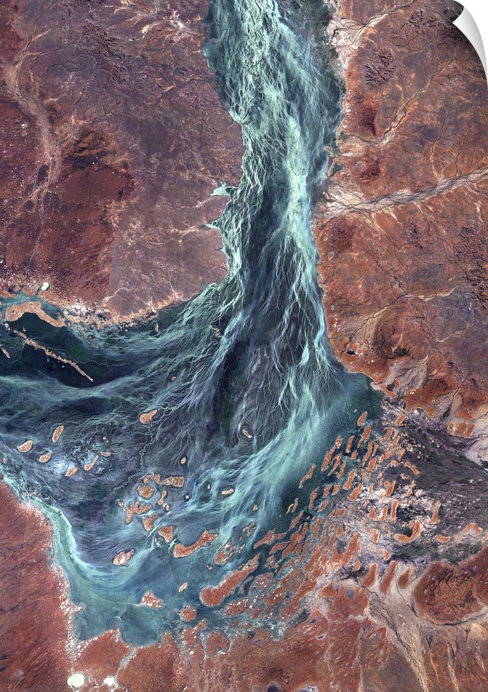 Lake Yamma, Queensland, Australia, True Colour Satellite Image. The Lake Yamma is a salted lake located in a semi-arid are...