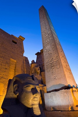 Large Pharaoh's Head Statue And Obelisk