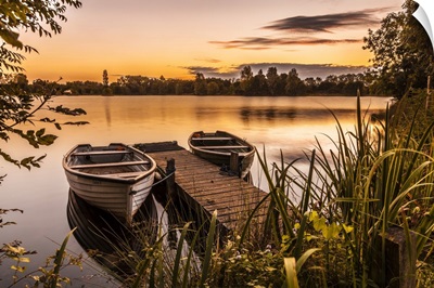 Late Summer Sunrise On One Of The Lakes At Cotswold Water Park