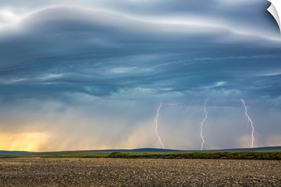 Lightning bolts over the tundra, Kokolik National Petroleum Reserve, Alaska
