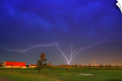 Lightning In Sky, Saskatchewan, Canada