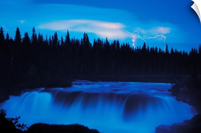 Lightning Over Pisew Falls, Manitoba, Canada