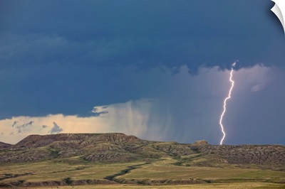 Lightning Striking Over 70 Mile Butte, Saskatchewan, Canada