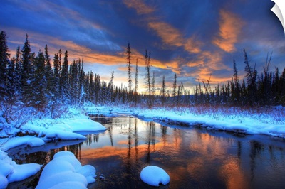 Little Hazel Creek At Sunset, Yukon, Canada