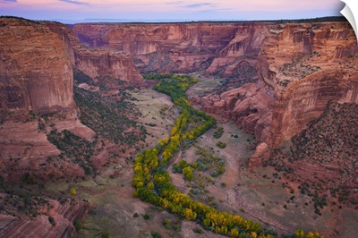 Looking West From Spider Rock Overlook In Canyon De Chelly National Monument, Arizona