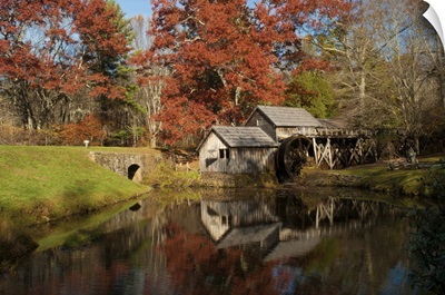 Mabry Mill And Pond In Autumn, Mabry Mill, Meadows Of Dan, Virginia