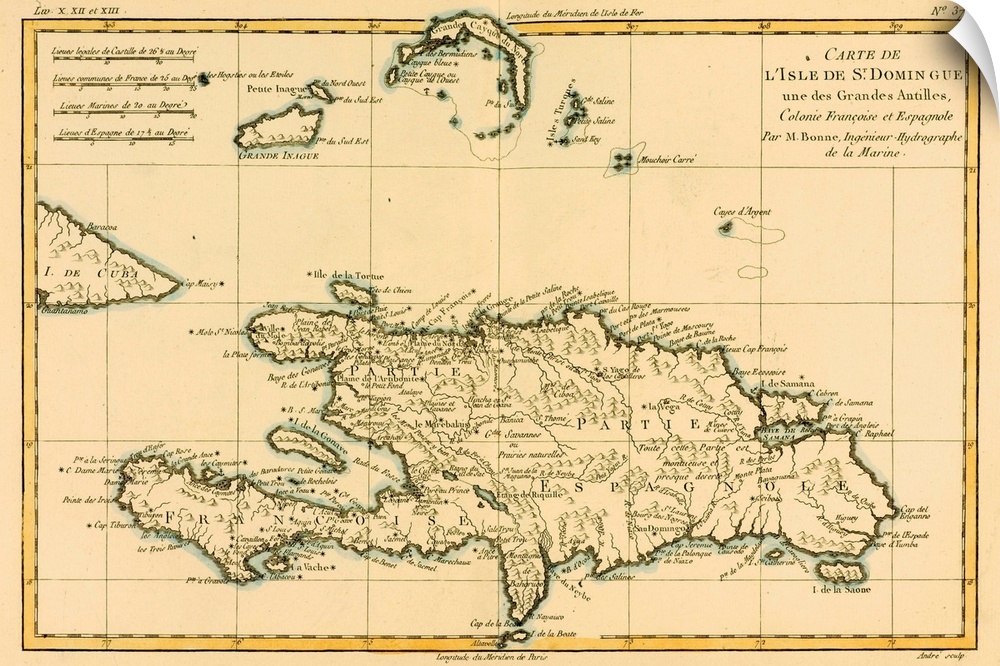 Map Of The Dominican Republic, Circa. 1760. From "Atlas De Toutes Les Parties Connues Du Globe Terrestre,"? By Cartographe...