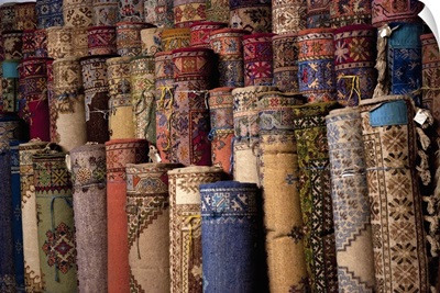 Morocco, Marrakech, Traditional rugs for sale