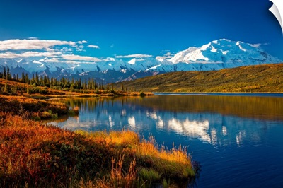Mount Denali Reflects On Wonder Lake, Denali National Park And Preserve, Alaska