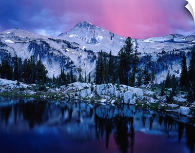Mountain Lake In A Rugged Wilderness At Twilight, Wallowa National Forest, Oregon