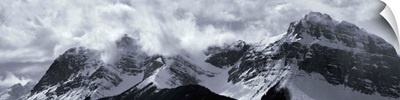 Mountain Panoramic In Winter, Alberta, Canada