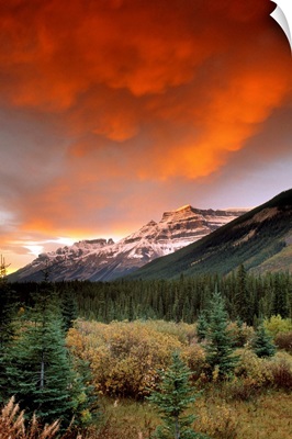 Mt. Amery And Dramatic Clouds, Banff National Park, Alberta, Canada