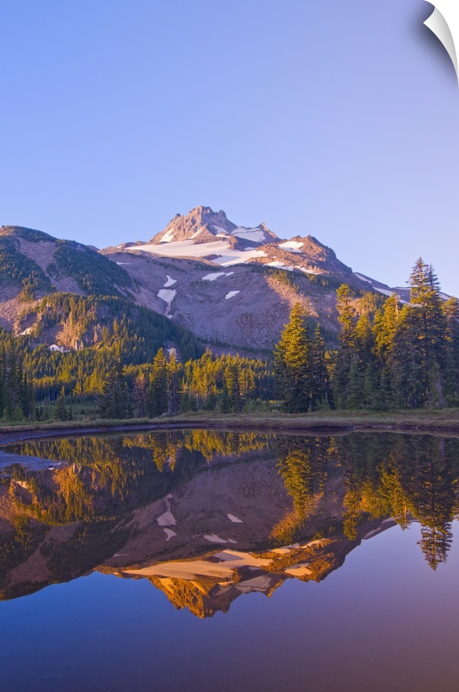 Mt. Jefferson Reflected In A Lake In Jefferson Park, Oregon