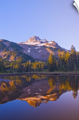 Mt. Jefferson Reflected In A Lake In Jefferson Park, Oregon