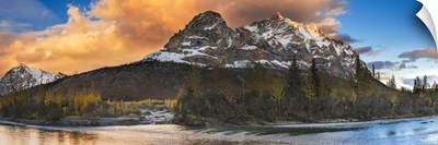 Mt, Sukakpak at sunset along the Koyukuk River in the Brooks Range, Alaska