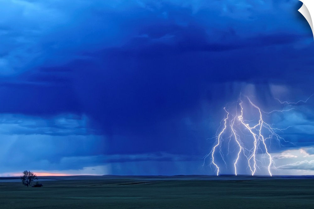 Multiple Lightning Strikes During A Storm, Saskatchewan, Canada