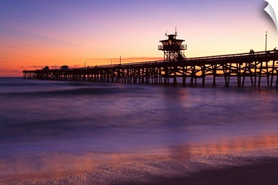 Municipal Pier At Sunset; San Clemente, California