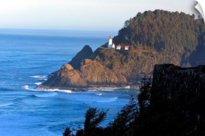 Oregon, USA, Heceta Head Lighthouse Along The Coast Of The Pacific Ocean