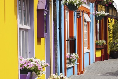 Painted Buildings On Main Street In Munster Region; Kinsale, County Cork, Ireland