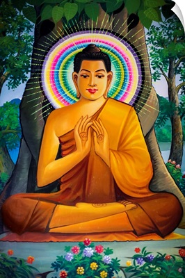 Painting Depicting A Sitting Buddha In Wat Than