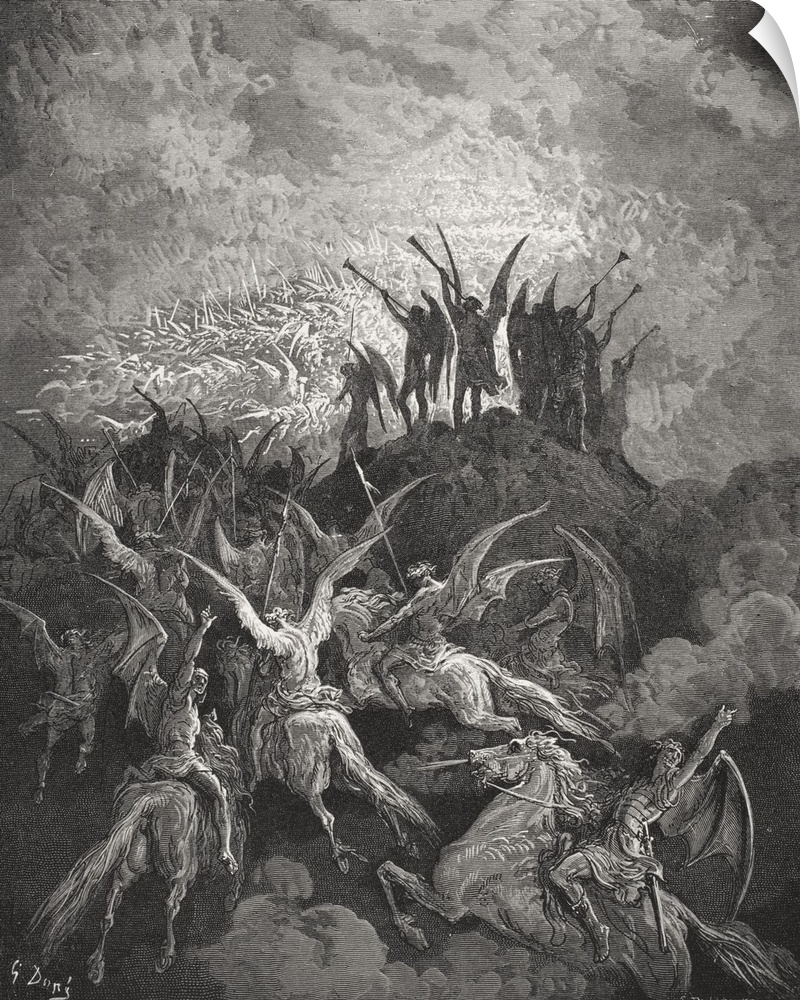 Engraving By Gustave Dore, 1832-1883, French Artist And Illustrator, For Paradise Lost By John Milton, Book I, Lines 757 T...