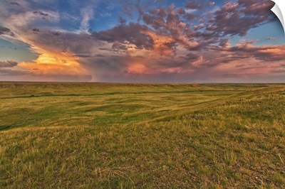 Passing Storm Over The Prairies In Grasslands National Park, Saskatchewan, Canada