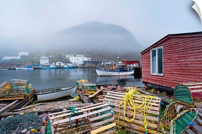 Petty Harbour In Fog, Newfoundland, Canada